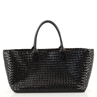 Bottega Veneta Cabat Tote Intrecciato Patent Medium