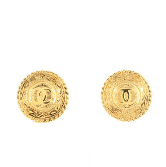 Chanel Vintage Round CC Clip-On Earring Earrings Metal