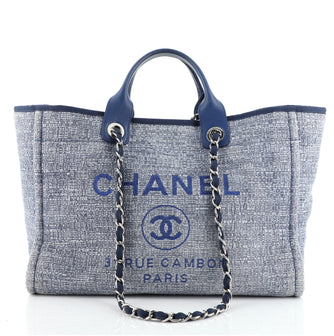 Chanel Deauville Tote Raffia with Glitter Detail Large