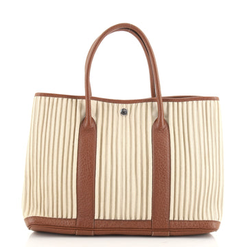 Hermes Garden Party Tote Ribbed Canvas and Leather 36
