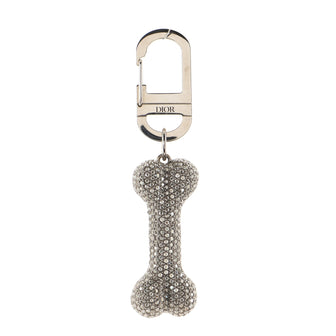 Christian Dior KAWS Dog Bone Keychain Metal with Crystals