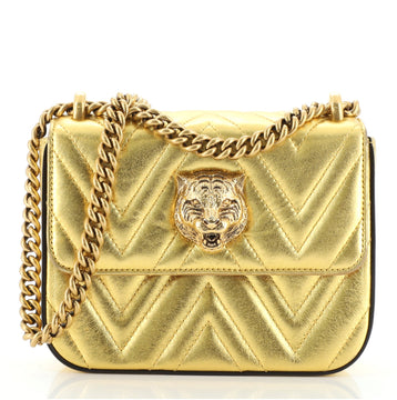 Gucci Animalier Broadway Chain Shoulder Bag Chevron Leather