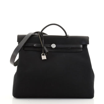 Hermes Herbag Toile and Leather MM
