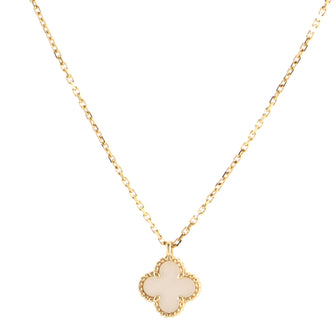 Van Cleef & Arpels Sweet Alhambra Pendant Necklace 18K Yellow Gold and Mother of Pearl