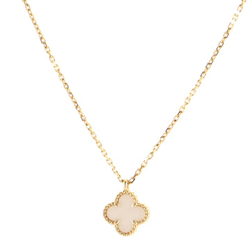Van Cleef & Arpels Sweet Alhambra Pendant Necklace 18K Yellow Gold and Mother of Pearl