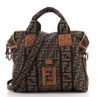 Fendi Vintage FF Convertible Zip Tote Zucca Canvas Medium