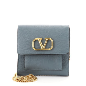Valentino VLogo Front Pocket Chain Crossbody Bag Leather Mini