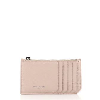 Saint Laurent Fragment Zip Card Holder Leather