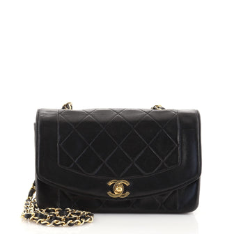 Chanel Vintage Diana Flap Bag Quilted Lambskin Small