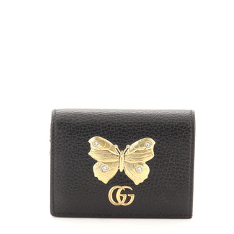 Gucci GG Marmont Flap Card Case Embellished Leather