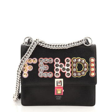 Fendi Kan I Bag Embellished Applique Leather Small
