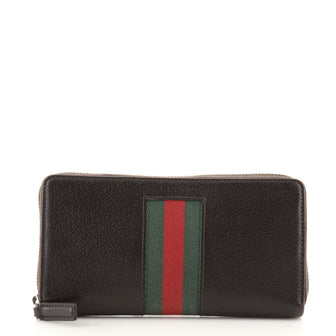 Gucci Web Zip Around Wallet Leather