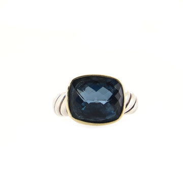David Yurman Noblesse Ring Sterling Silver with 18K Yellow Gold and Topaz 13mm