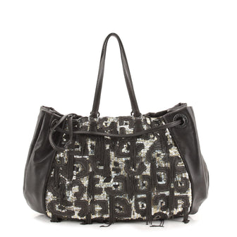 Valentino Glam Tote Sequins and Leather Medium