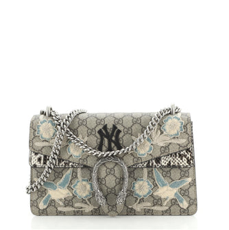 Gucci MLB Dionysus Bag Embroidered GG Coated Canvas with Python Small