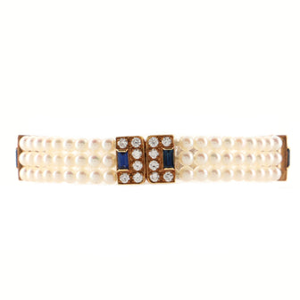 Van Cleef & Arpels Pearl Bracelet 18K Yellow Gold and Pearls and Diamonds and Sapphires