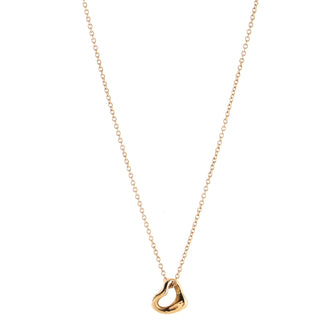 Tiffany & Co. Elsa Peretti Open Heart Pendant Necklace 18K Rose Gold 7mm