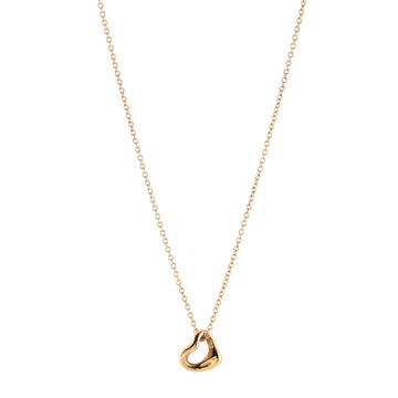 Tiffany & Co. Elsa Peretti Open Heart Pendant Necklace 18K Rose Gold 7mm