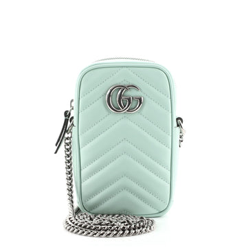 Gucci GG Marmont Vertical Phone Crossbody Bag Matelasse Leather Mini