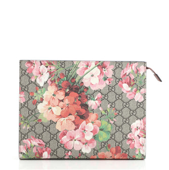 Gucci Toiletry Pouch Blooms Print GG Coated Canvas Large