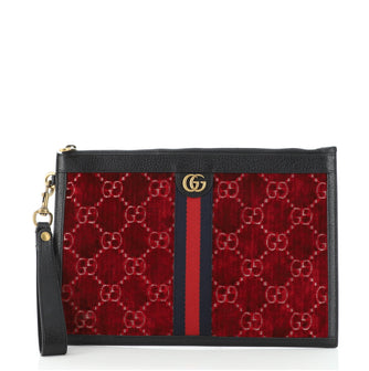 Gucci Ophidia Zip Pouch GG Velvet Large