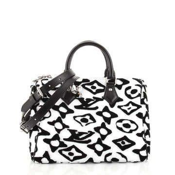 Louis Vuitton Speedy Bandouliere Bag Limited Edition Urs Fischer Tufted Monogram Canvas 25