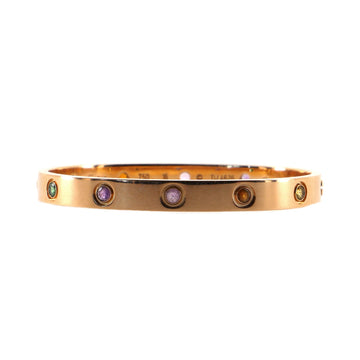 Cartier Love 10 Stone Bracelet 18K Rose Gold with Aquamarine and Sapphires and Spinels with Amethyst