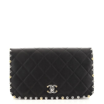 Chanel Metallic Bubble Flap Bag Quilted Lambskin Medium