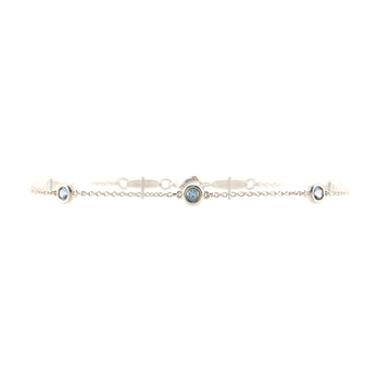 Tiffany & Co. Elsa Peretti Color By The Yard 5 Stone Bracelet Sterling Silver with Aquamarine