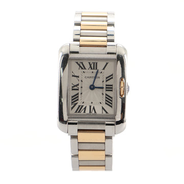 Cartier Tank Anglaise Quartz Watch Stainless Steel and Rose Gold 23