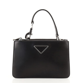 Prada Double Zip Convertible Top Handle Leather