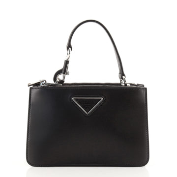 Prada Double Zip Convertible Top Handle Leather