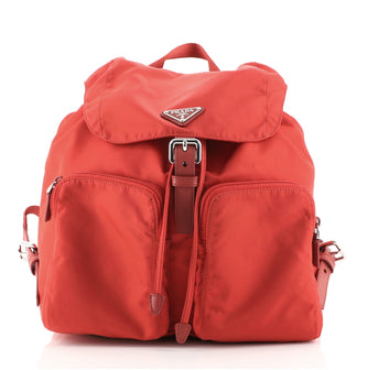 Prada Double Front Pocket Backpack Tessuto Medium