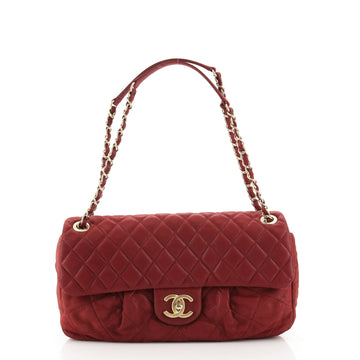 Chanel Coco Pleats Flap Bag Quilted Iridescent Calfskin Large