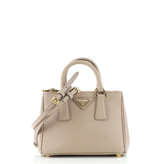 Prada Galleria Double Zip Tote Saffiano Leather Mini