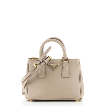 Prada Galleria Double Zip Tote Saffiano Leather Mini
