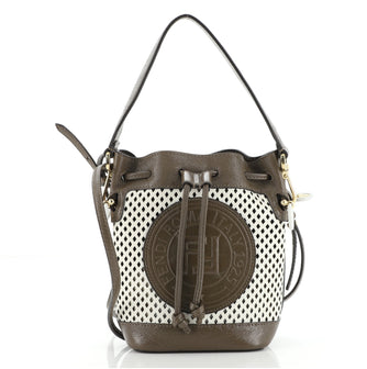 Fendi Mon Tresor Bucket Bag Perforated Leather Mini