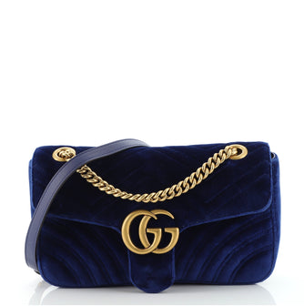 Gucci GG Marmont Flap Bag Matelasse Velvet Small