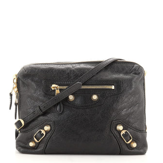 Balenciaga Giant Studs Reporter Crossbody Bag Leather Small