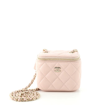 Chanel Classic Vanity Case with Chain Quilted Caviar Mini