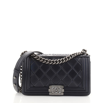 Chanel Paris-Salzburg Boy Flap Bag Embossed Calfskin Old Medium