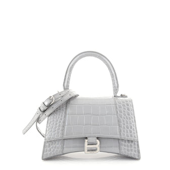Balenciaga Grey Croc Small Hourglass Bag