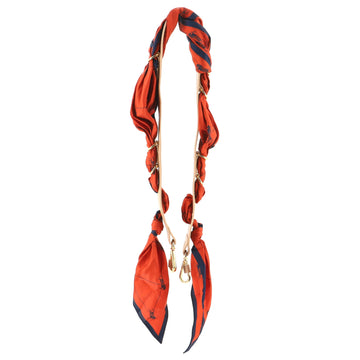 Chloe Scarf Embellished Shoulder Strap Silk and Leather
