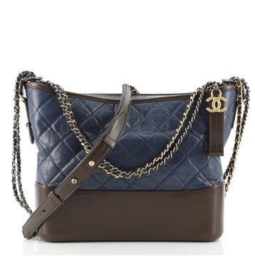 Chanel Bicolor Gabrielle Hobo Quilted Aged Calfskin Medium