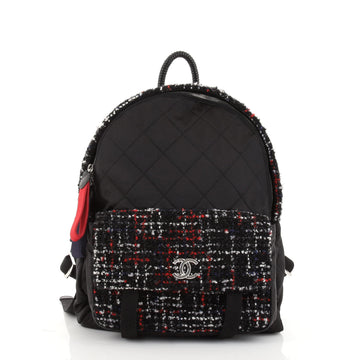 Chanel Astronaut Essentials Backpack Quilted Nylon with Tweed Medium