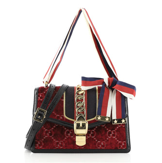 Gucci Sylvie Shoulder Bag GG Velvet Small