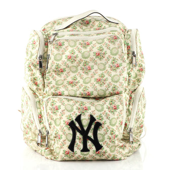 Gucci MLB Front Pocket Backpack Printed Satin with Applique Medium