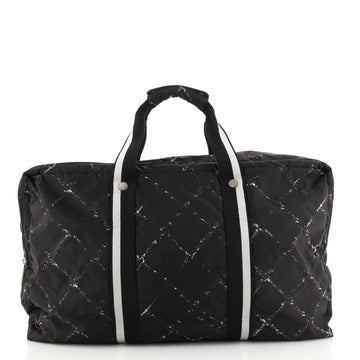 Chanel Travel Line Duffle Bag Printed Nylon Large