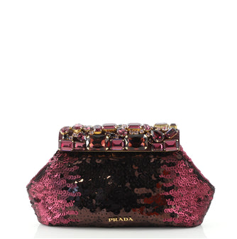 Prada Frame Clutch Sequins with Crystals