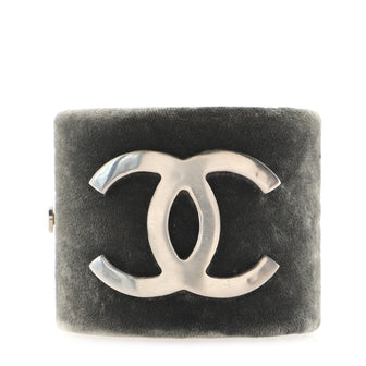 Chanel CC Cuff Bracelet Velvet with Metal